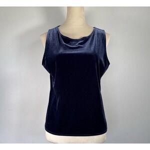 Women's Velvet King Blue Shell Sleeveless Top Tank Size Large‎ Petit